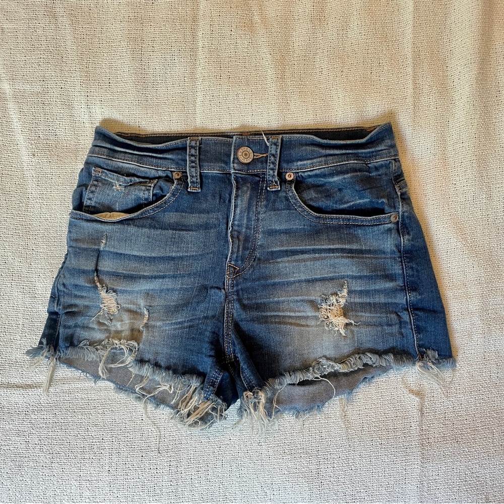 express high rise jean short
